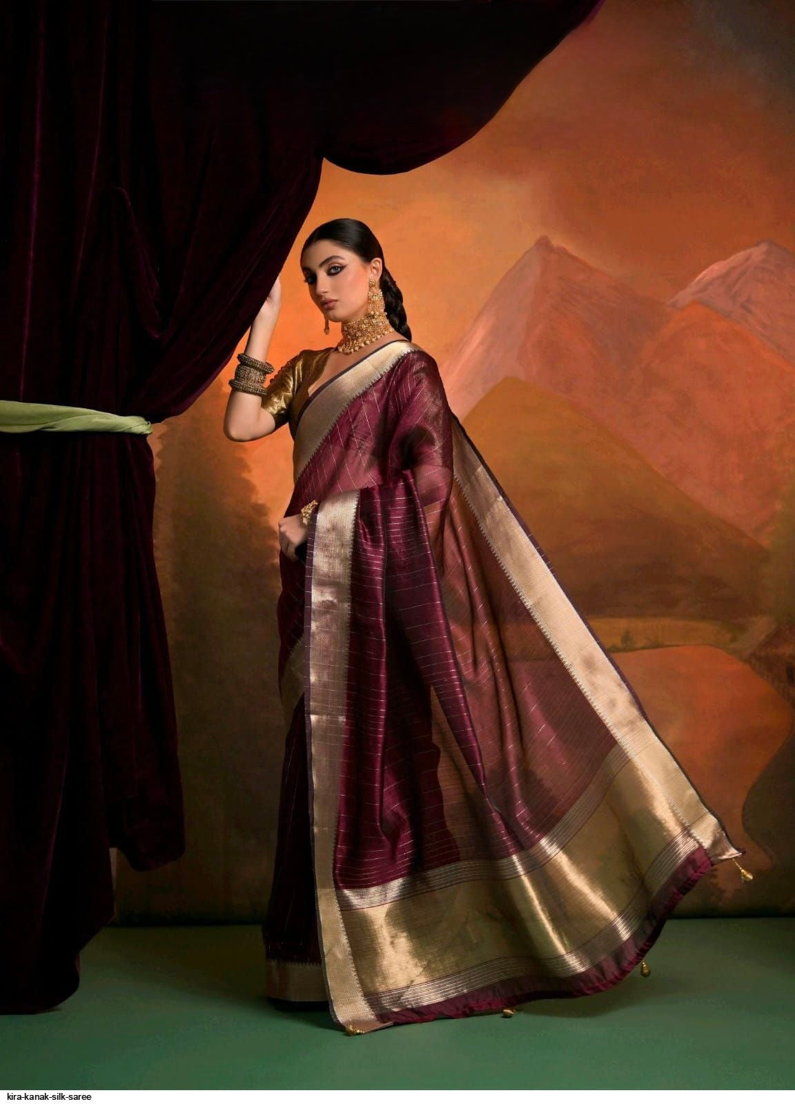 Premium moss sico silk with zari border – ethnic festive wear for women