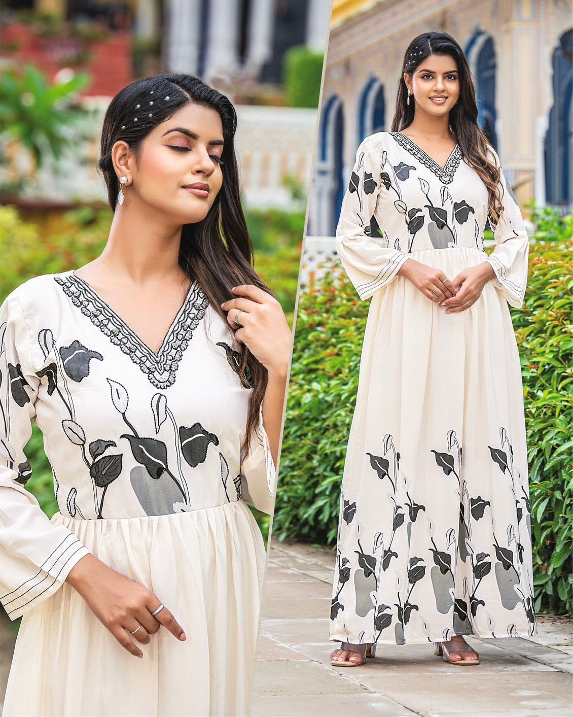 Women’s Premium Long Gown Dress – One-Piece Ethnic Wear(Sizes L, XL)