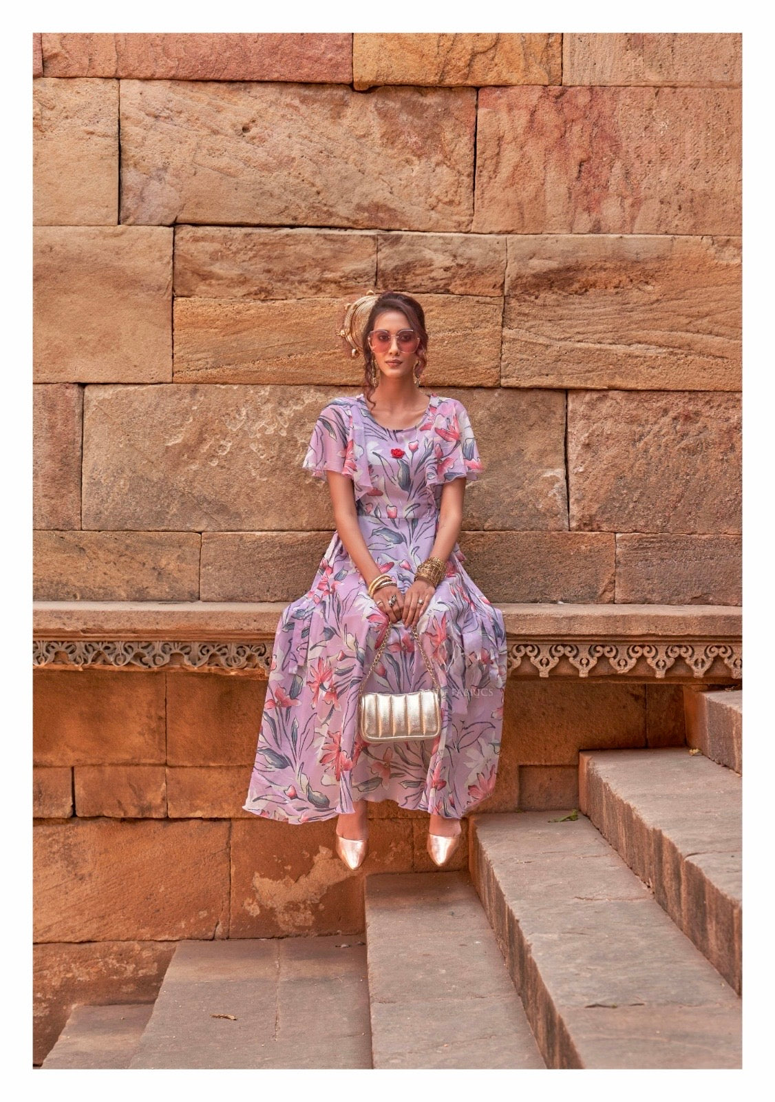 Premium Chiffon Floral One-Piece Dress – Women’s Summer Wear (L to 3XL)