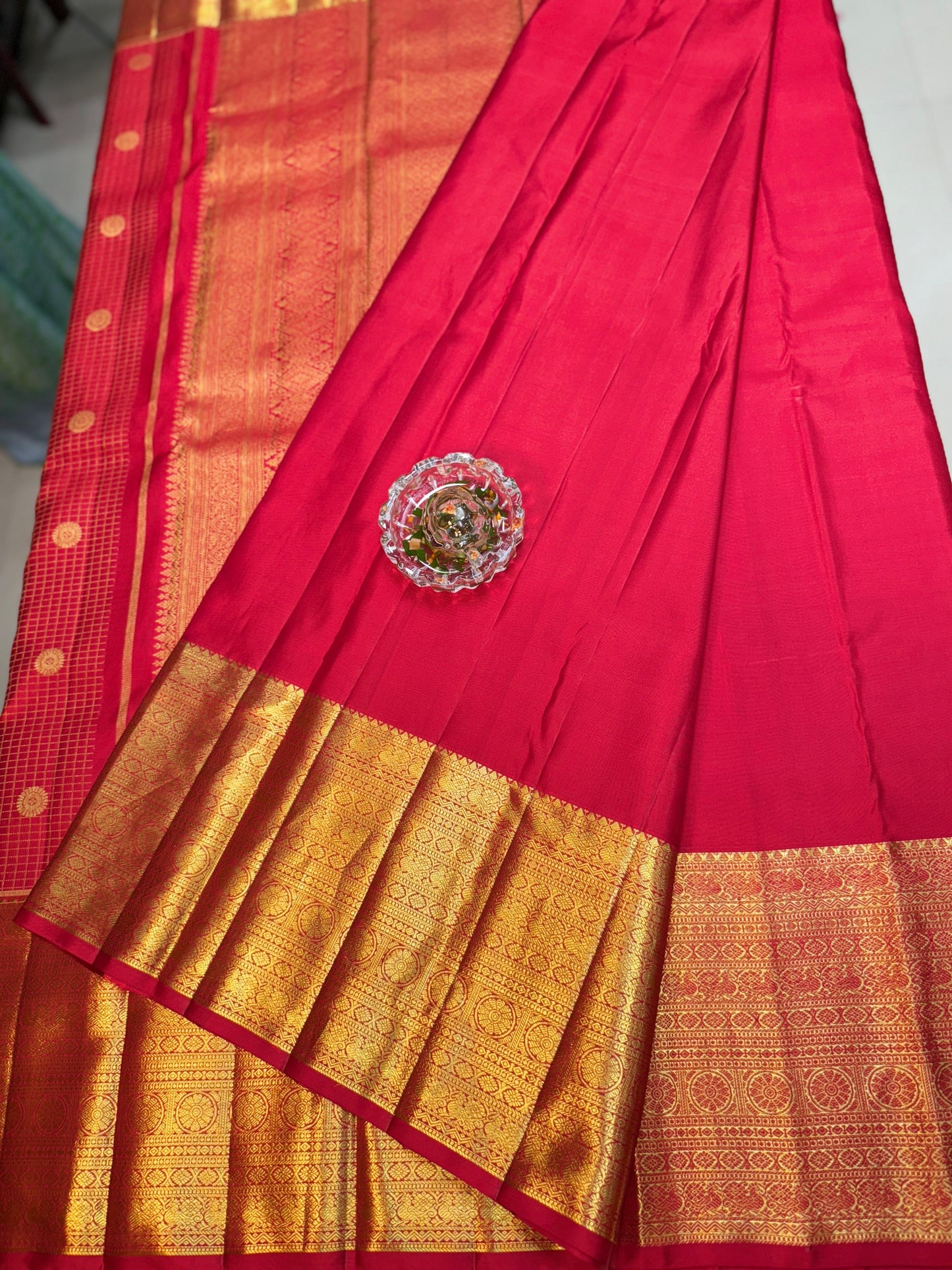 Handloom Pure Silk Saree with Brocade Checks and Zari Border – Wedding & Traditional Wear