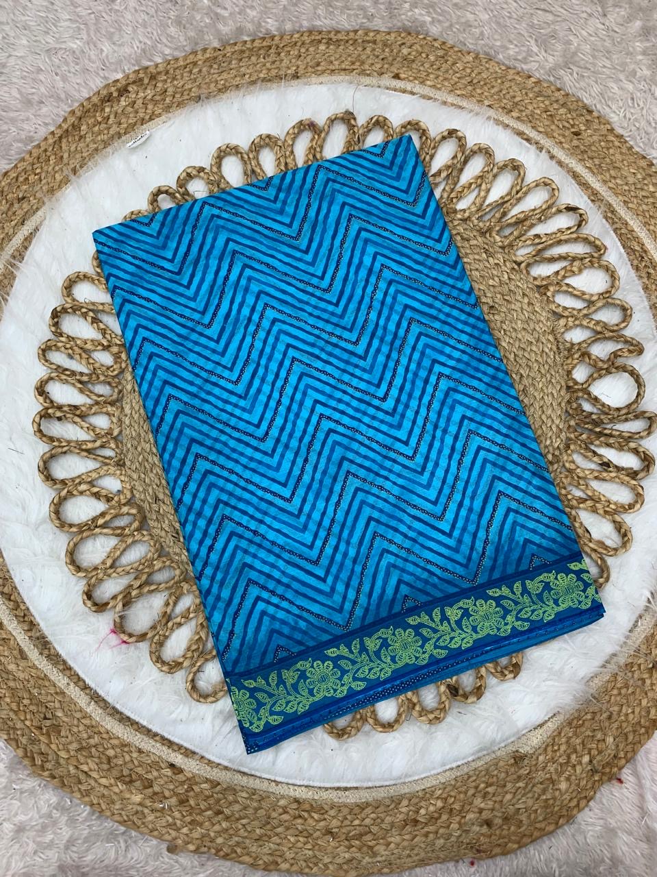 Pure Suti Cotton Saree with Traditional Batik Print – Chikko Tone and Multiple Colour Options