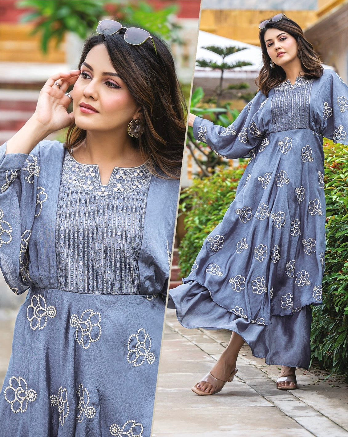 Women’s Premium Long Gown Dress – One-Piece Ethnic Wear(Sizes L, XL)