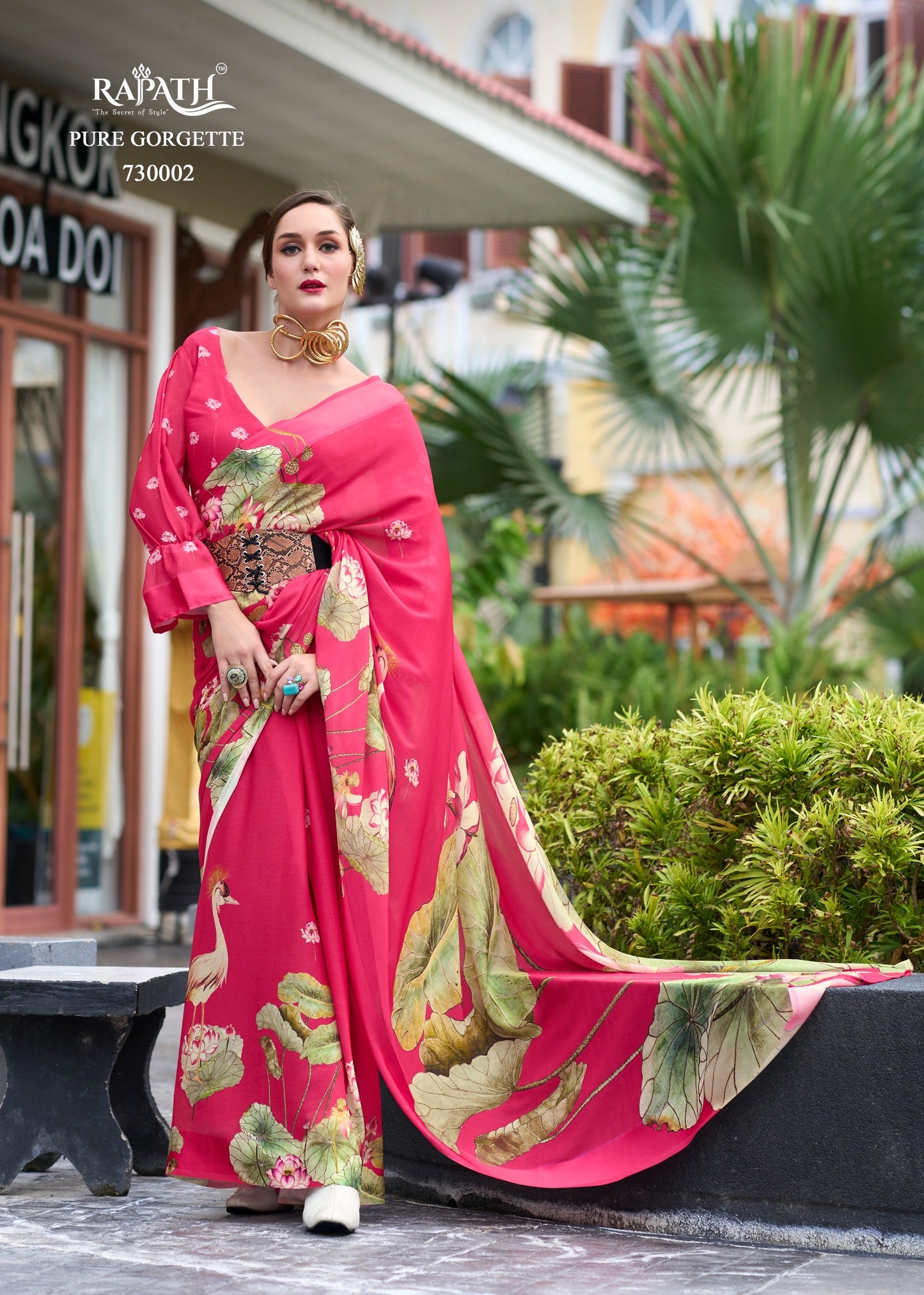 Pure Georgette Saree with Exclusive Digital Prints – Women’s Festive and Party Wear
