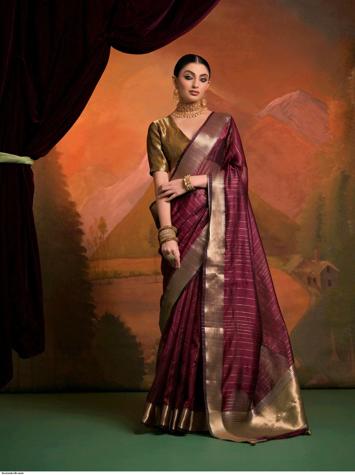 Premium moss sico silk with zari border – ethnic festive wear for women