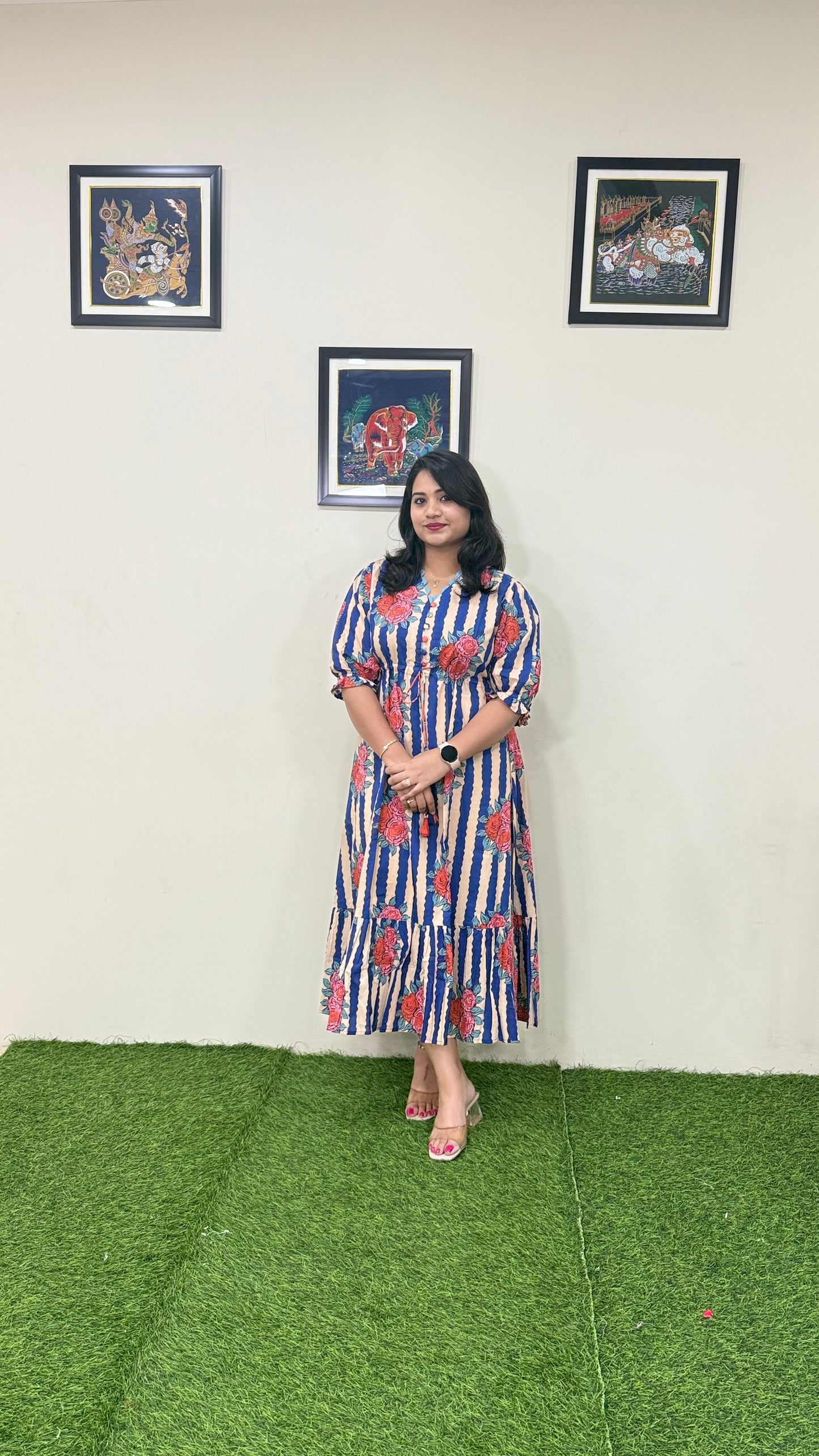 Premium Cotton Tunnel Tunic Midi Dress with Lace Detailing – Women’s Ethnic-Fusion Wear (Sizes 38 to 44)