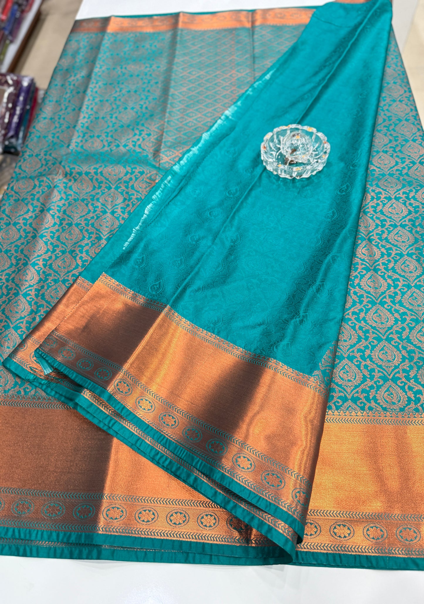 Bridal Soft Silk Saree with Jacquard Weaving & Contrast Border for Women
