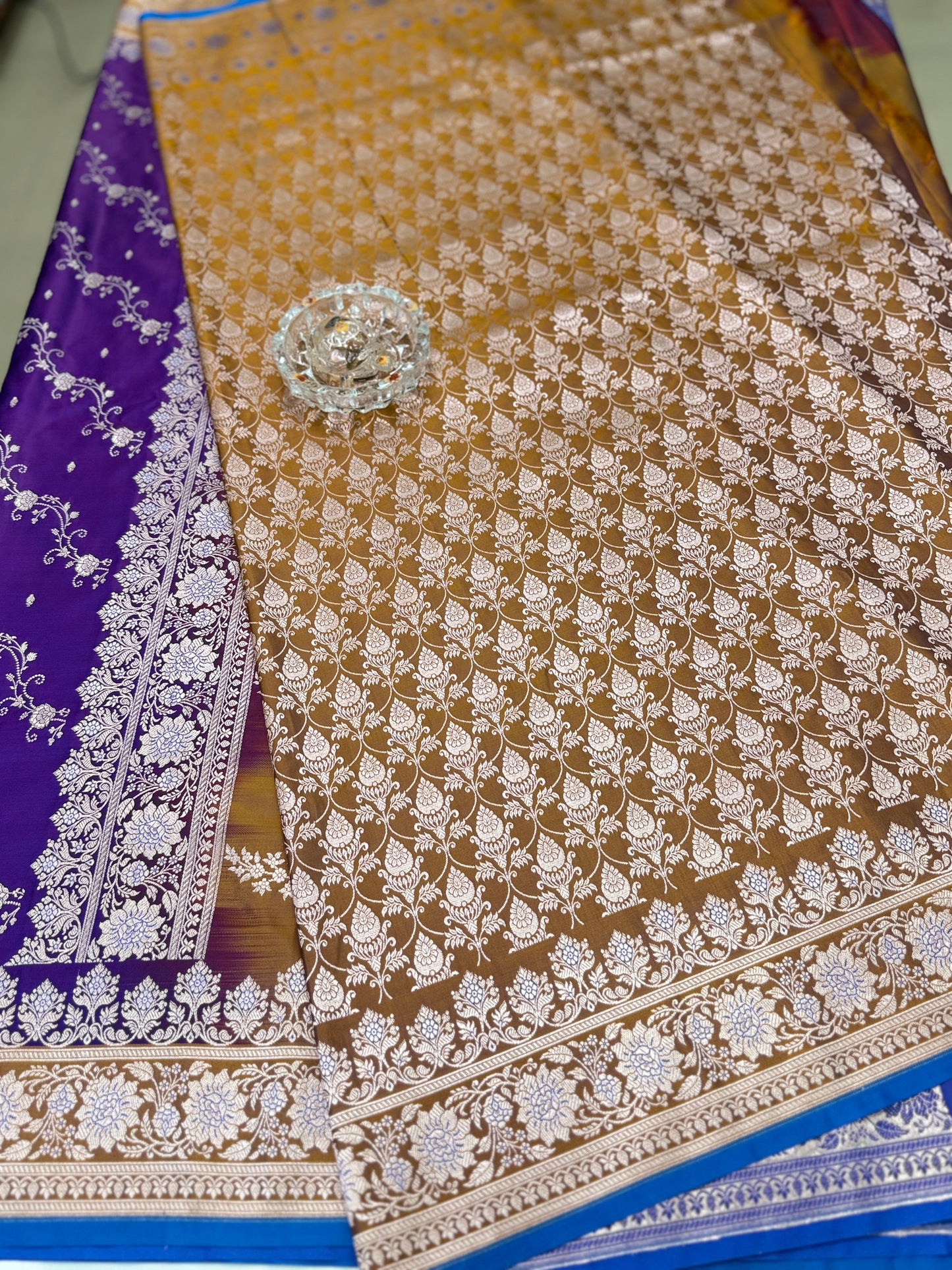 Mashru Katan Silk Saree with Zari Weaving Border and Blouse – Festive Wear for Women