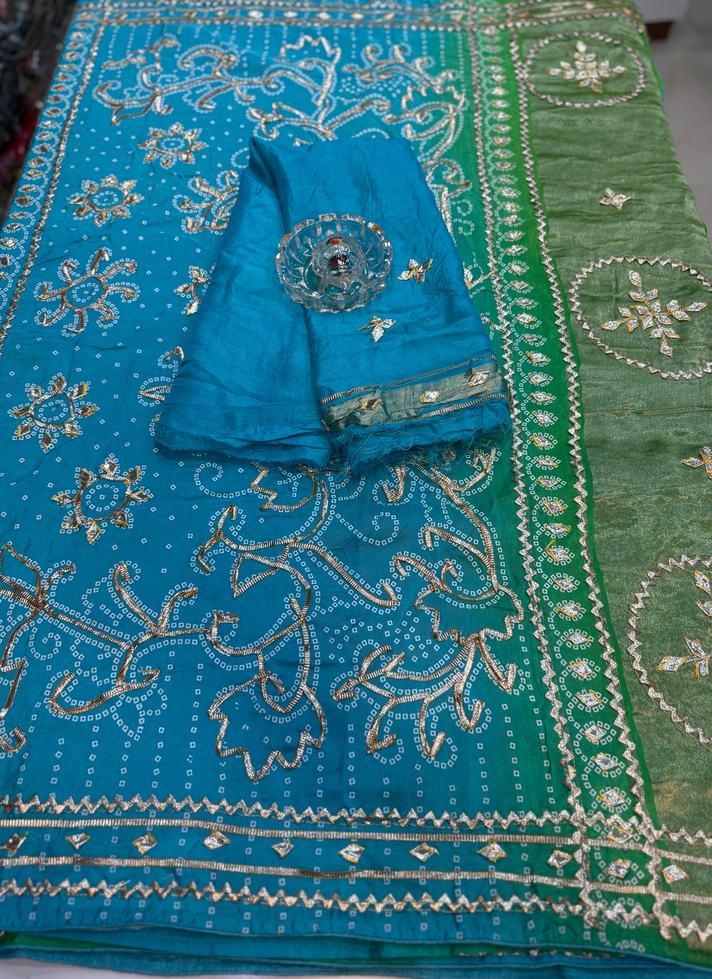 Pure Modal Silk Saree with Embroidered Border and Matching Blouse