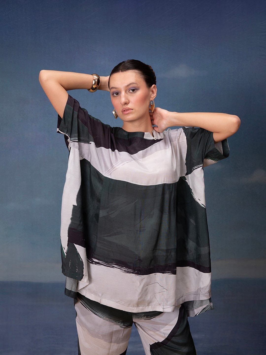 Bamboo Muslin Co-Ord Set with Elegant Print – Sustainable Ethnic Daywear for Women (L to XXL)