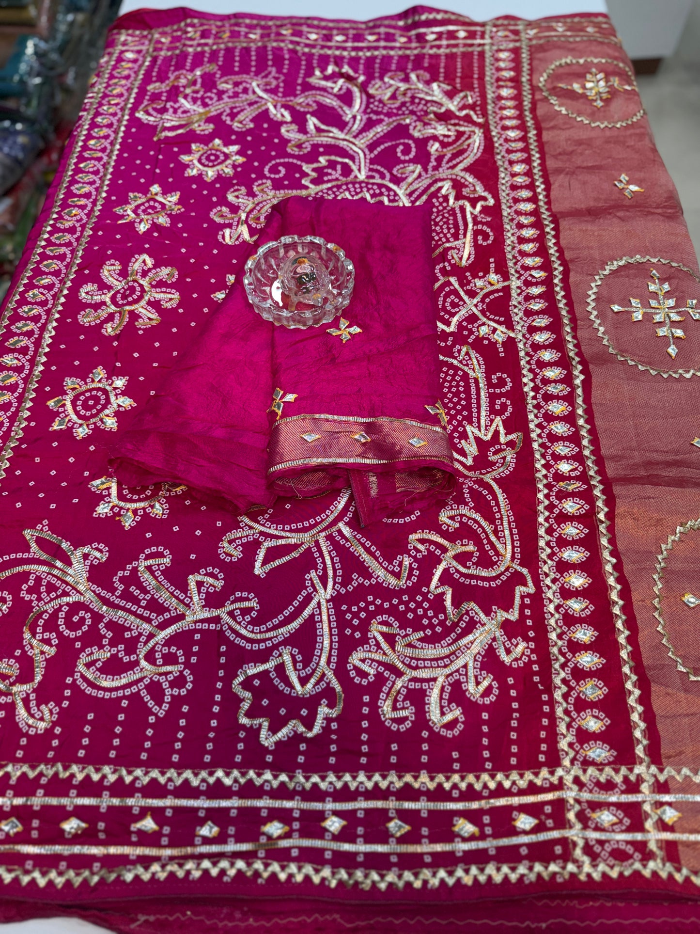 Pure Modal Silk Saree with Embroidered Border and Matching Blouse