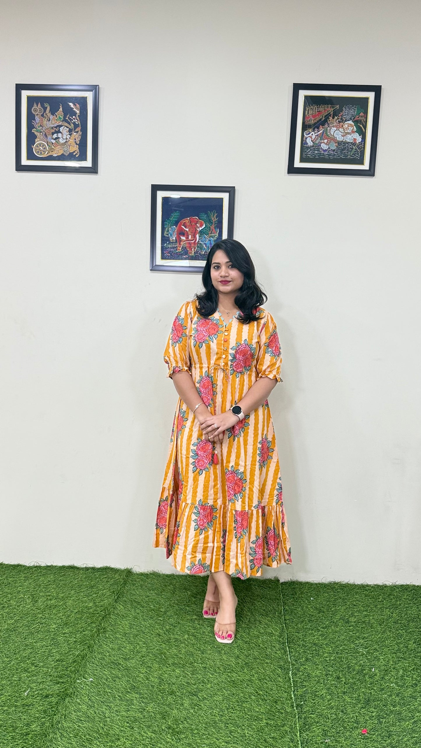 Premium Cotton Tunnel Tunic Midi Dress with Lace Detailing – Women’s Ethnic-Fusion Wear (Sizes 38 to 44)