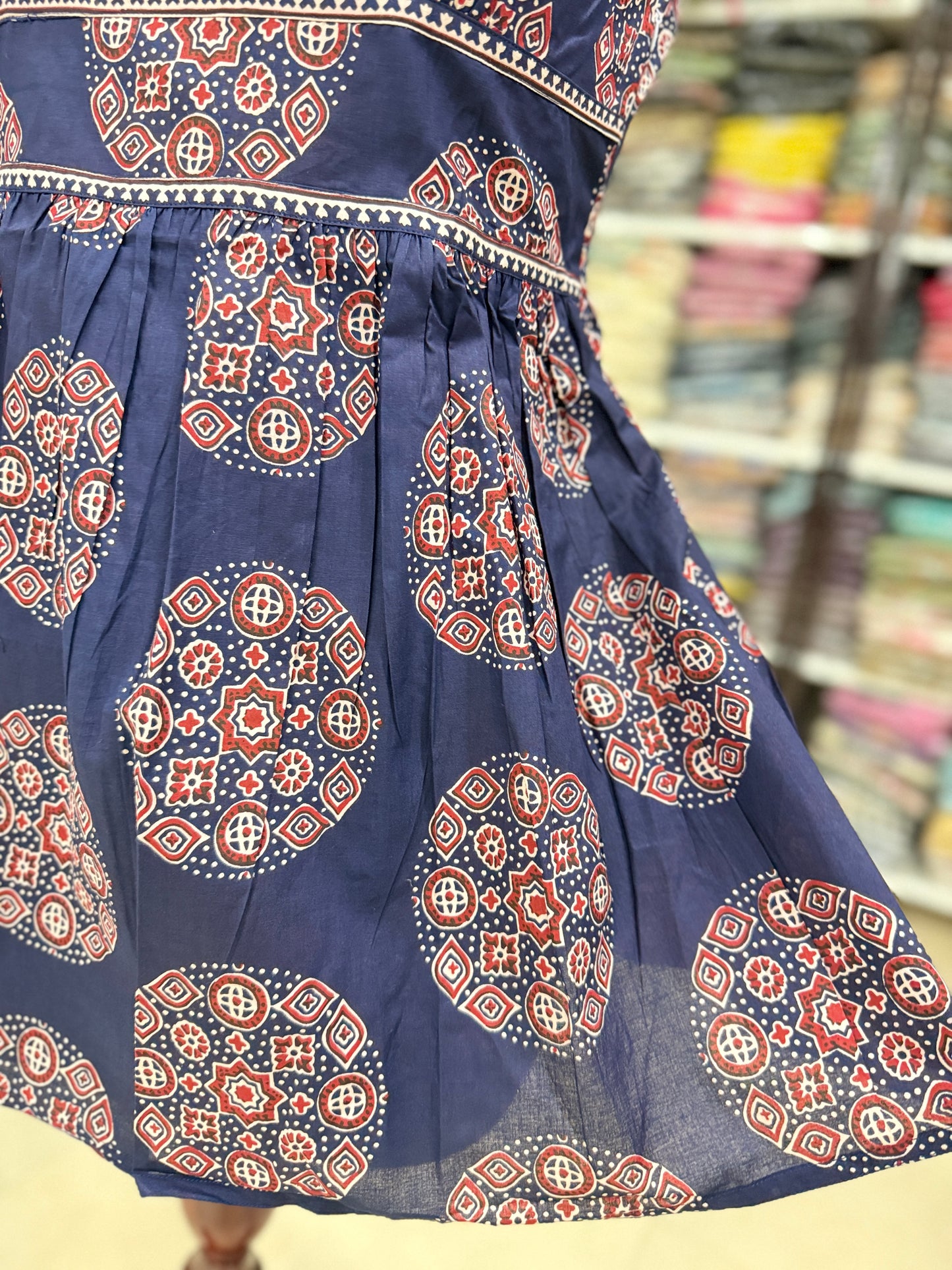 Women’s cotton 60x60 printed strappy mini dress / short tunic, M–3XL