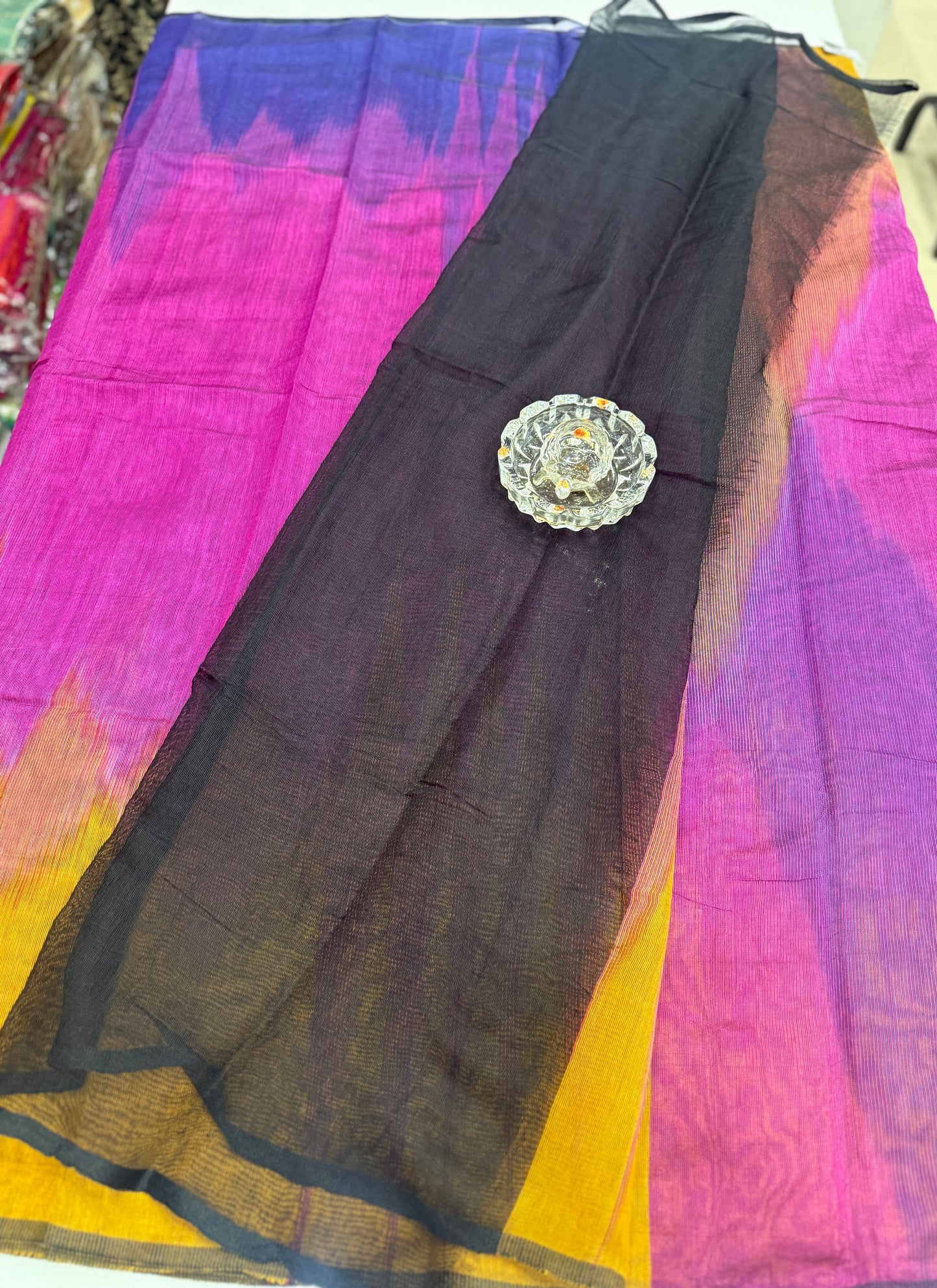 Ikat Kotki Cotton Silk Saree for Women with Matching Blouse Piece – Handwoven Traditional Design