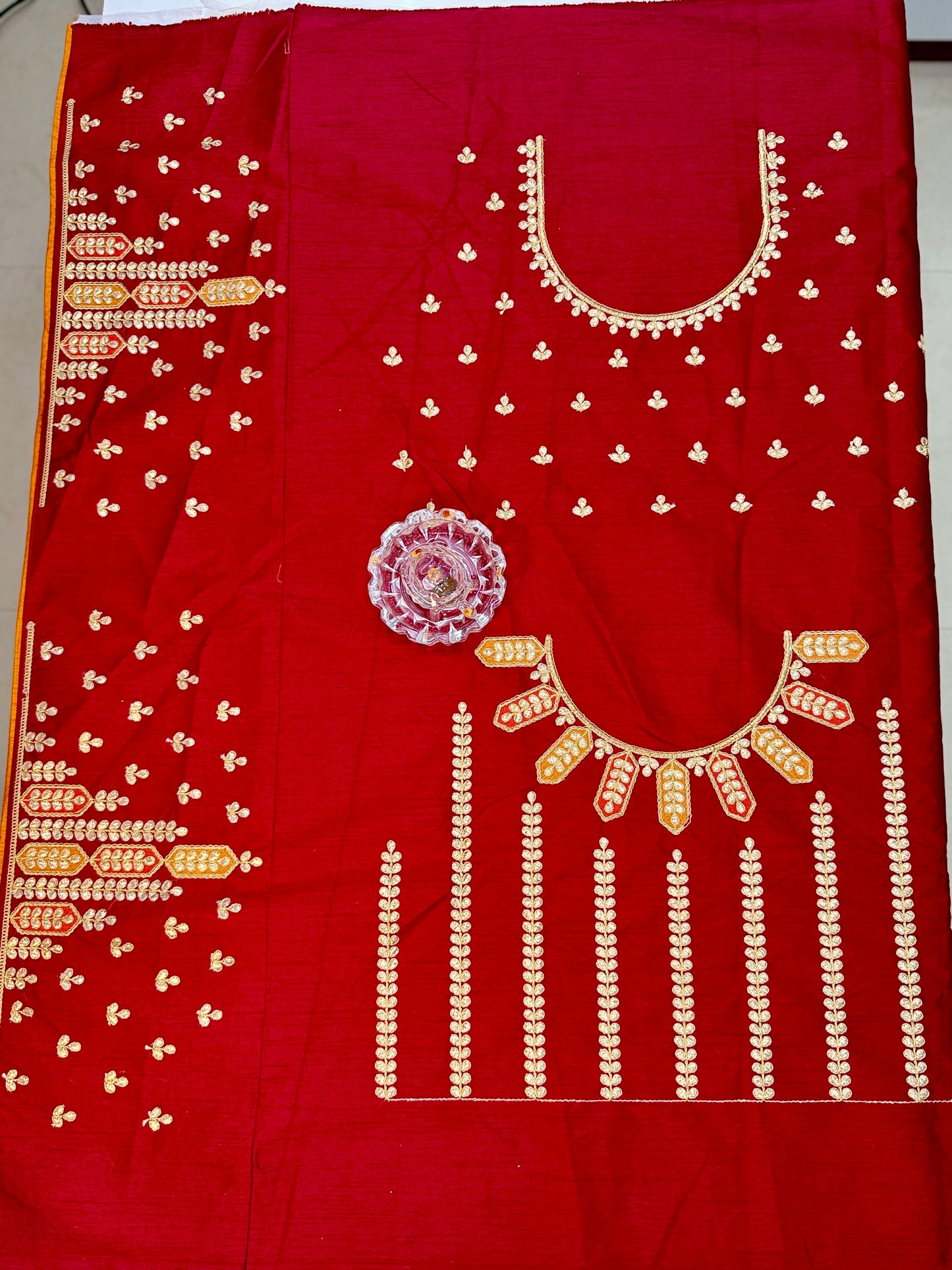 Pure Dola silk saree with position weaving and embroidered blouse – premium ethnic wear for weddings and festive occasions