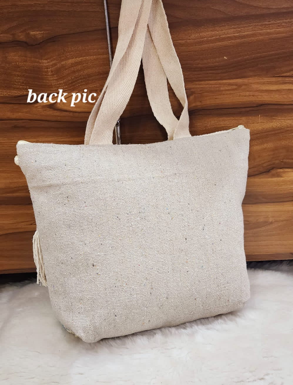 Handcrafted Boho Tote Bag with One-Side Work – Eco-Friendly Women’s Tote