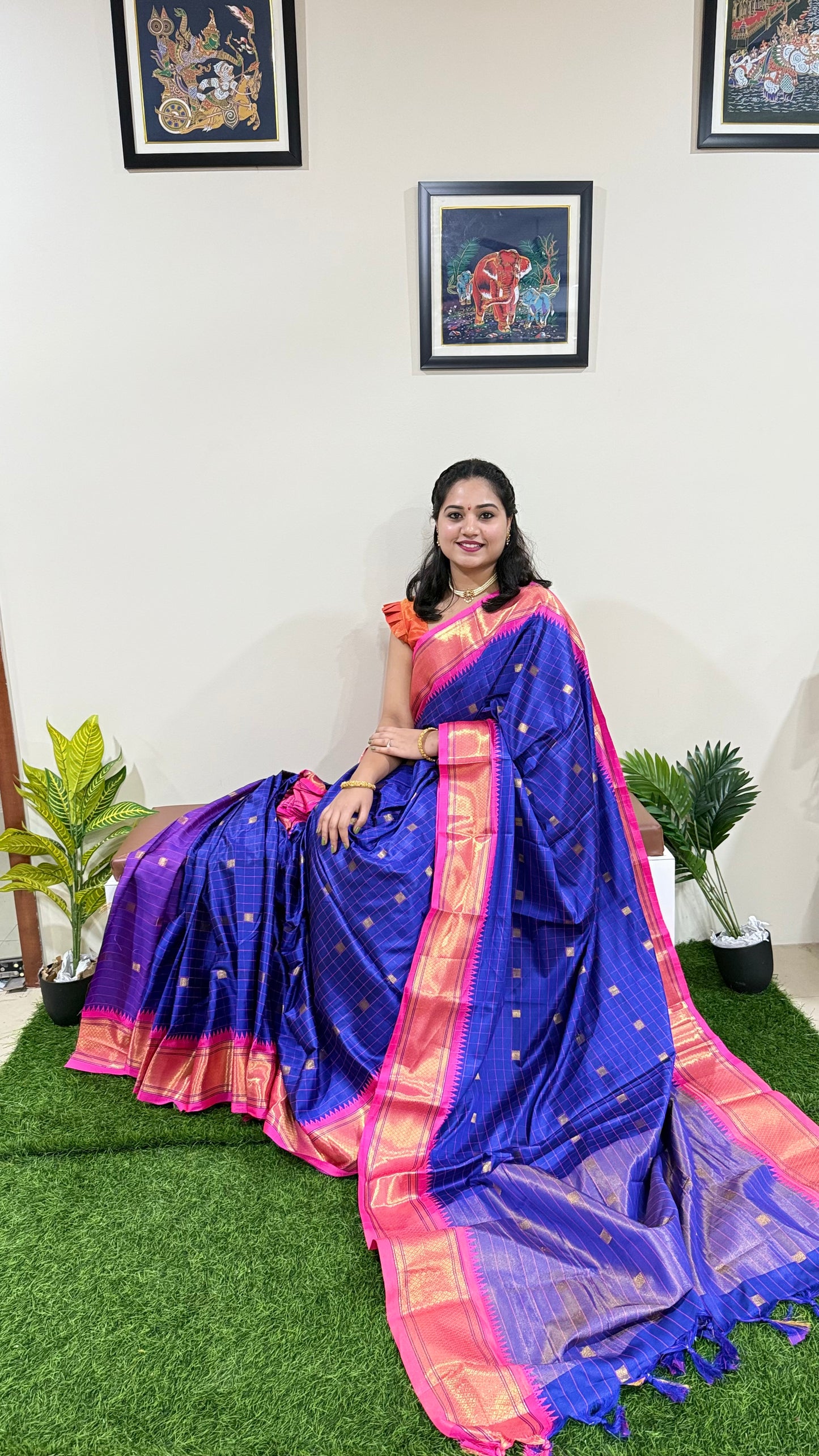 Cotton Silk Saree with Jacquard Border and Rich Pallu – With Contrast Blouse Piece for Women