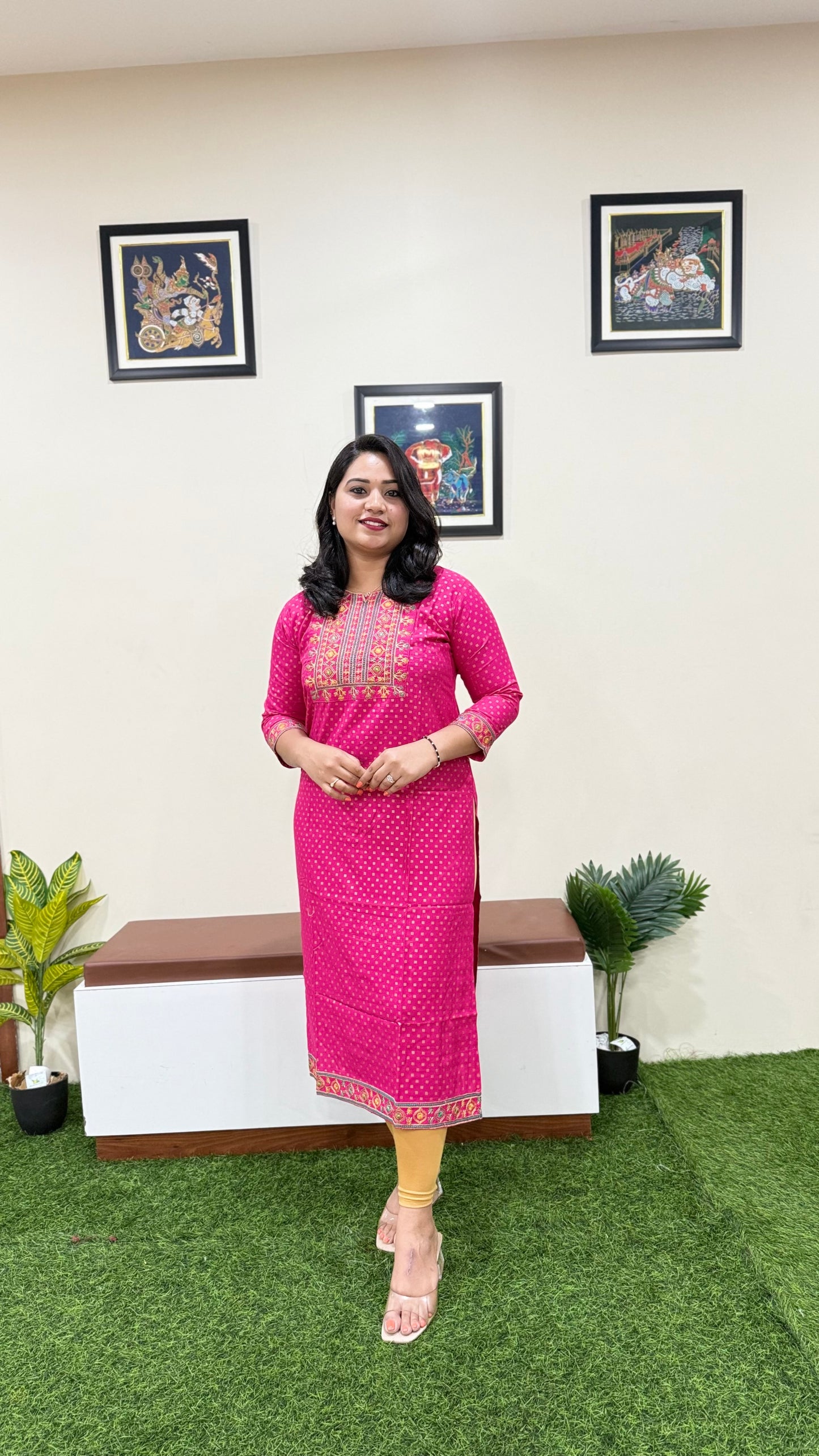 Solid Rayon Kurti Collection for Women with Zari and Thread Embroidery – M to 2XL