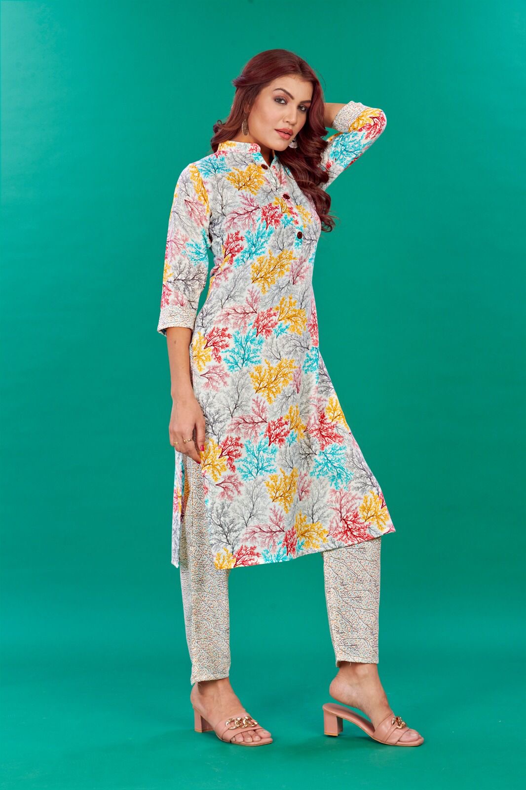 Jaipuri Printed Cotton Kurta with Pant Set for Women – Casual Daily Wear | Sizes S to 3XL