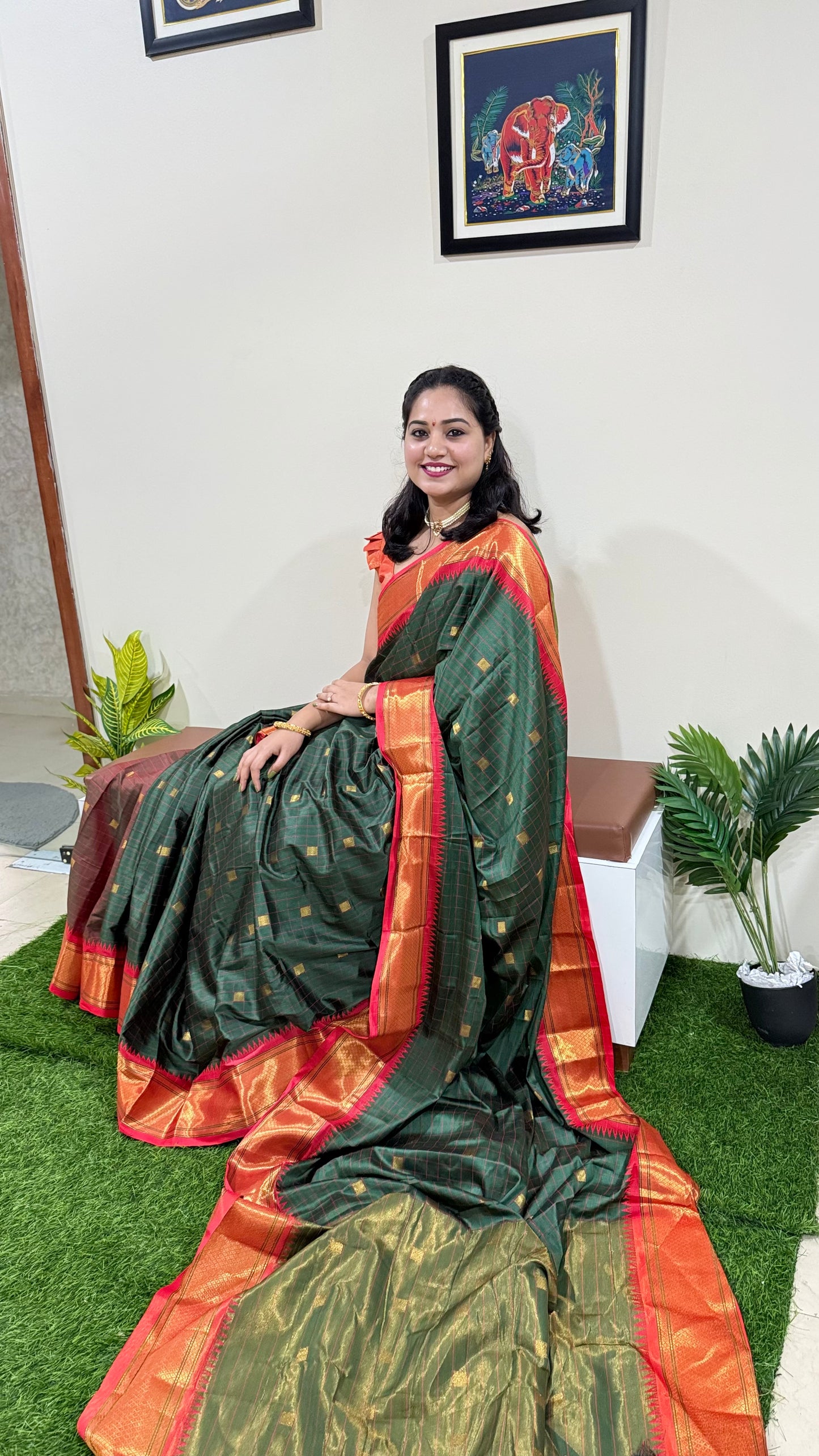 Cotton Silk Saree with Jacquard Border and Rich Pallu – With Contrast Blouse Piece for Women