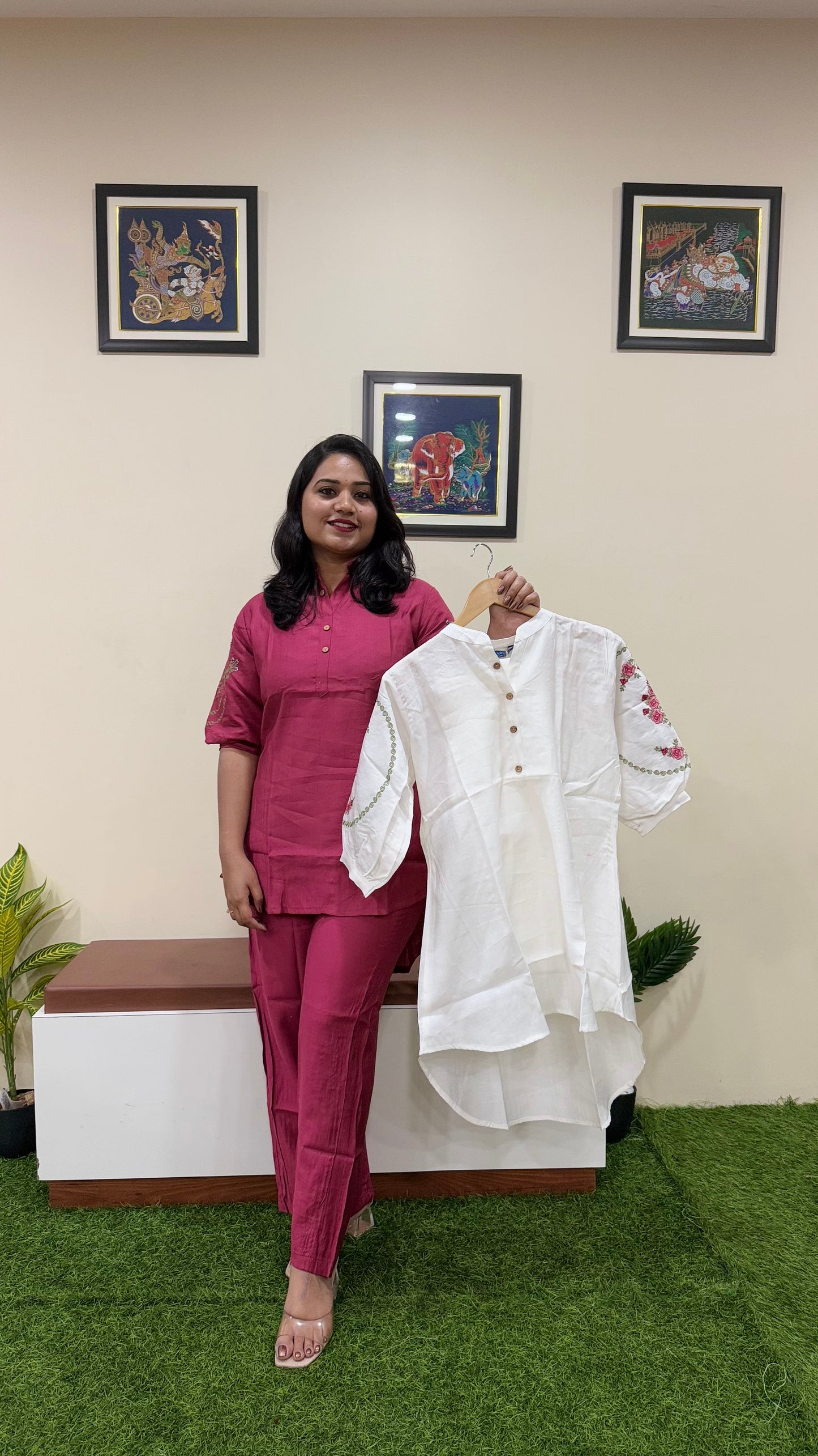 Women's Vatican Silk Co-ord Set in Rich Color Combinations – Sizes L to 3XL