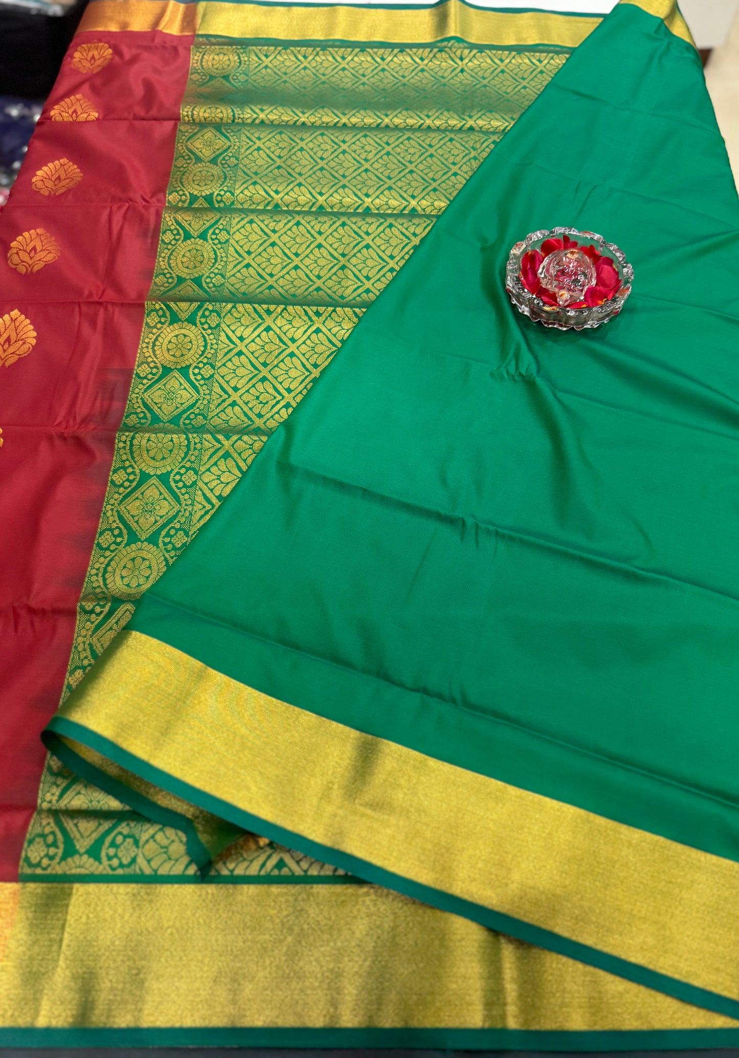 Kanchi Soft Silk Saree with Zari Weaving and Traditional Motifs – Wedding and Festive Wear