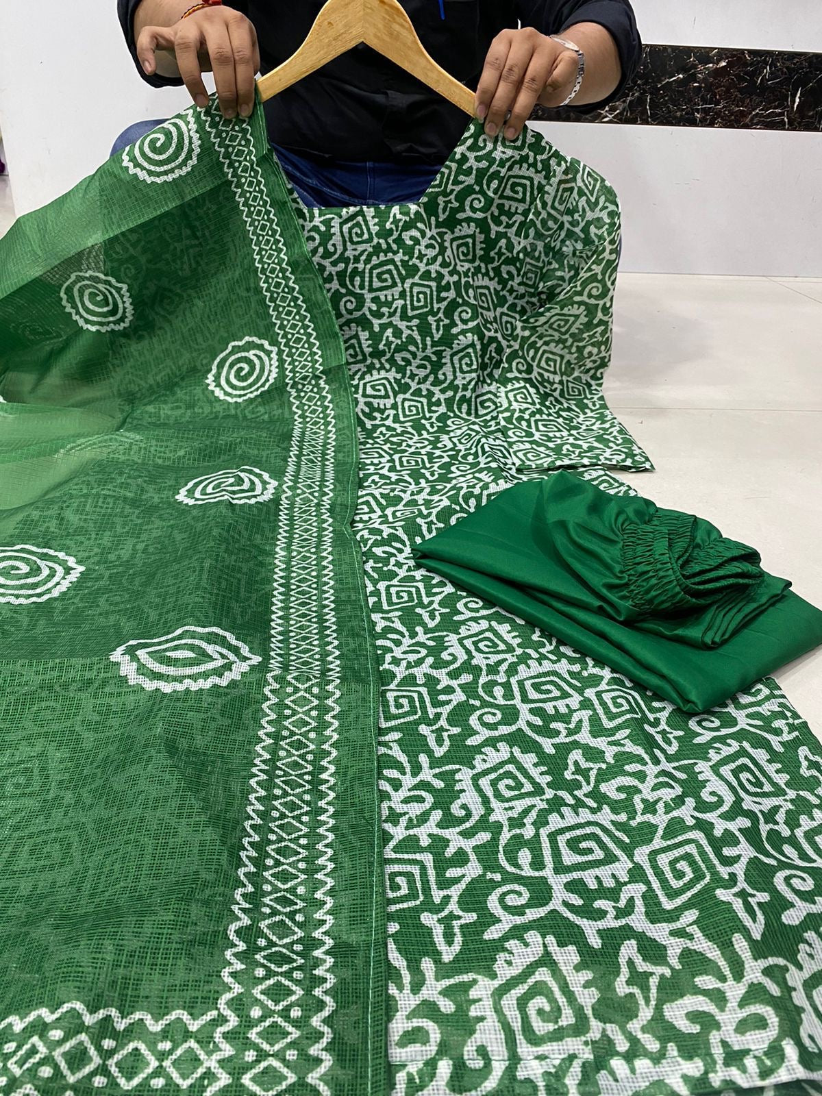 Heavy Kotta Chex Doria Kurti with American Pants & Kotta Chex Dupatta – Sizes S to 5XL