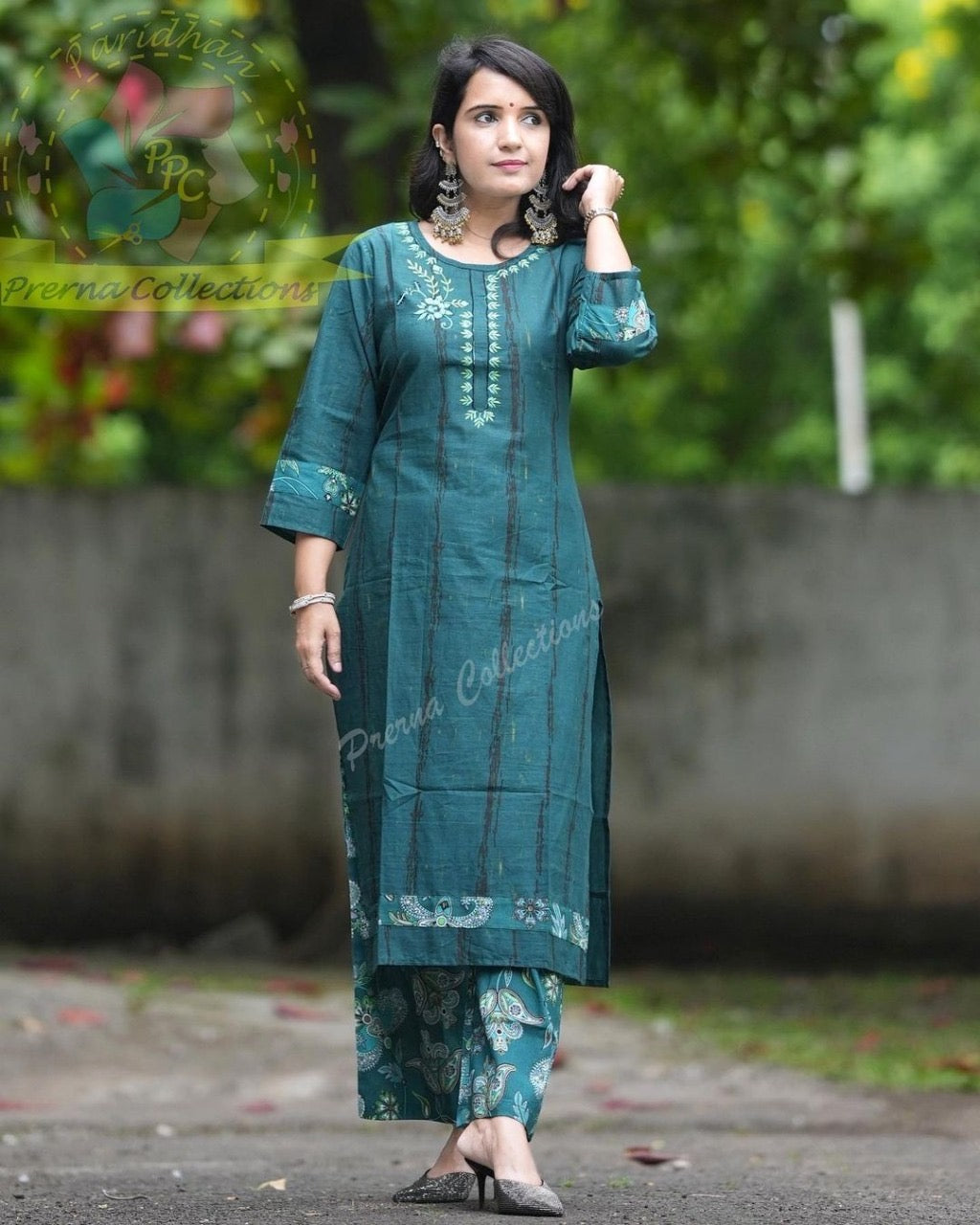 Embroidered Kurti Pant Set for Women – Elegant 2-Piece Ethnic Wear – Sizes 40 42 44