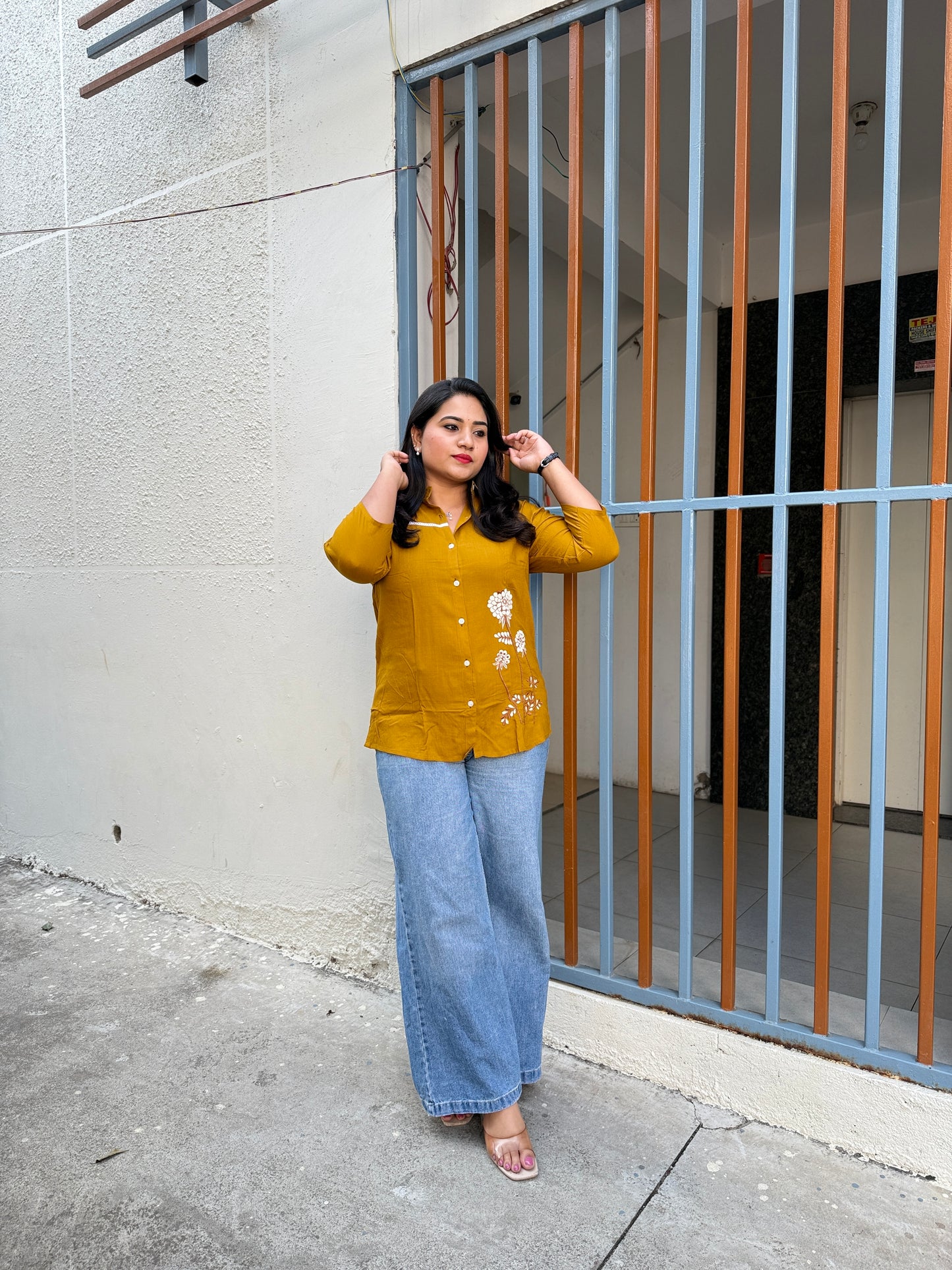 Rayon Slub Embroidered Shirt with Liva Tag – Women’s M to XXL