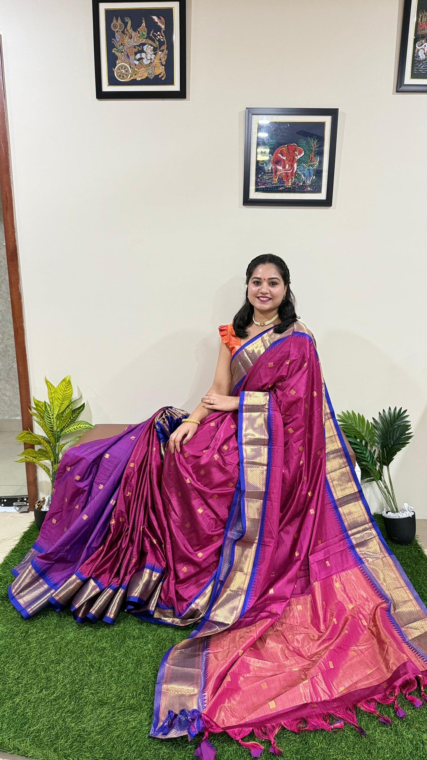 Cotton Silk Saree with Jacquard Border and Rich Pallu – With Contrast Blouse Piece for Women