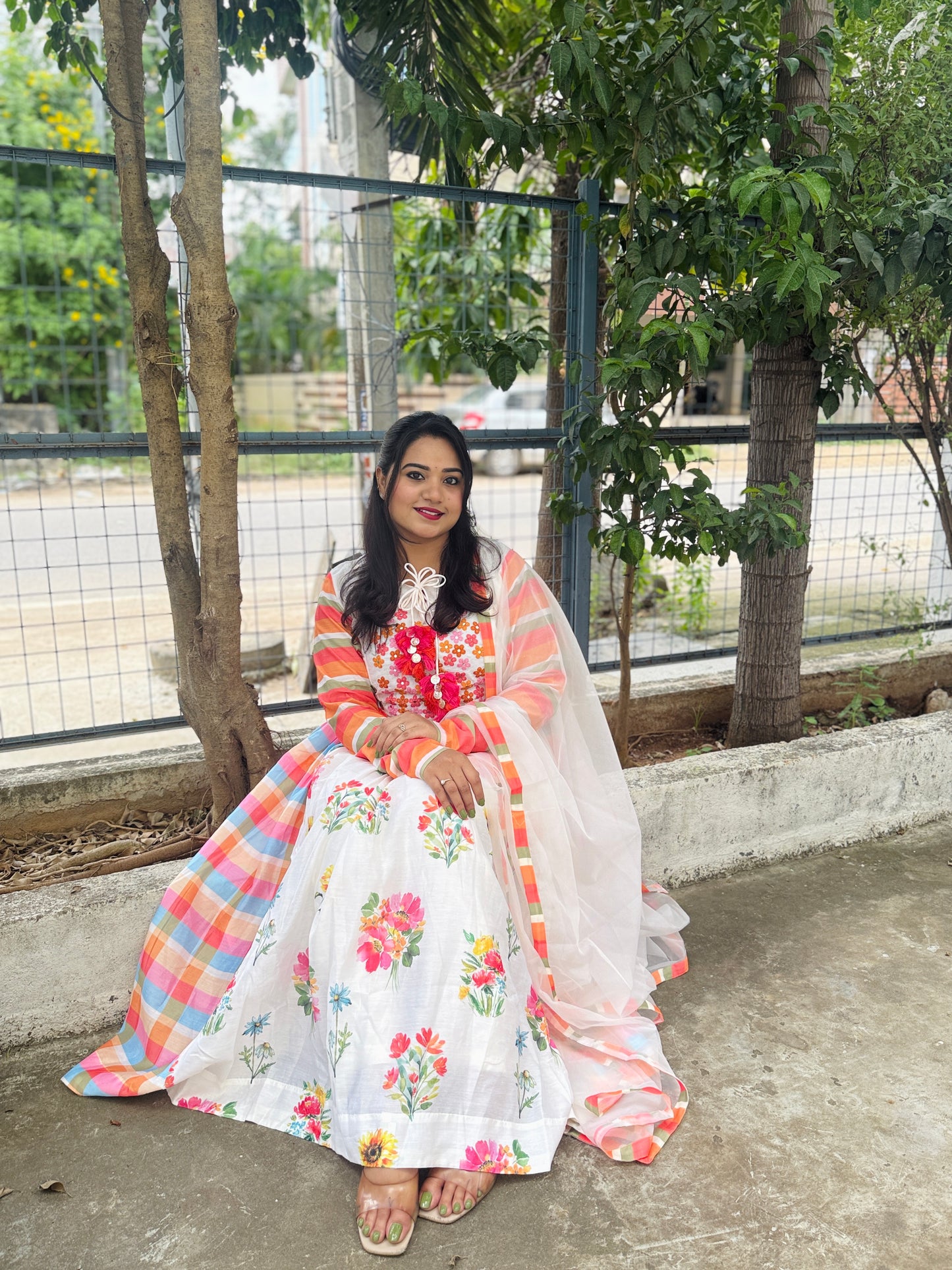 Soft Chanderi Kurta Pant with Organza Dupatta Set for Women – Embroidery & Digital Print – M to XXL