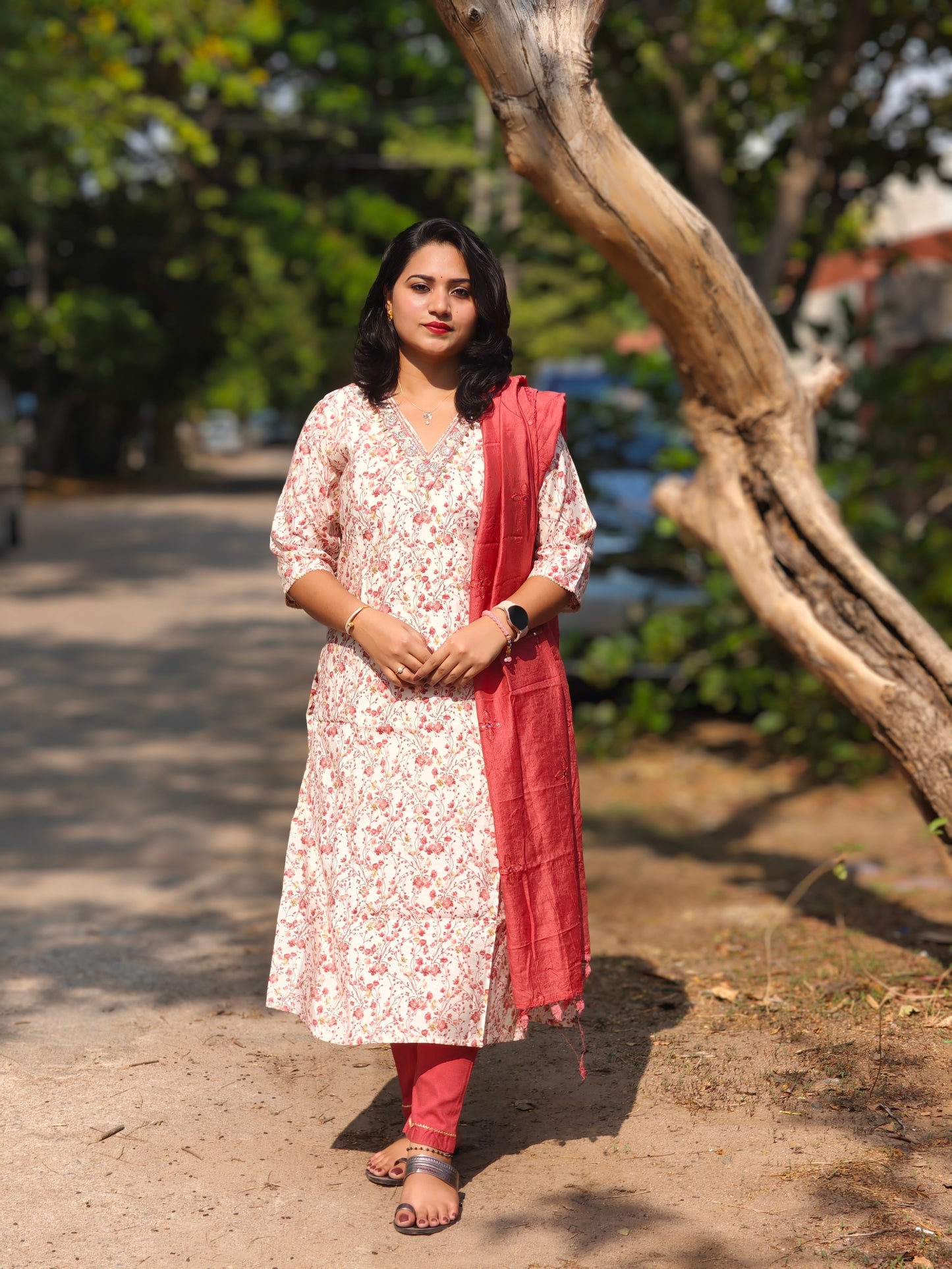 Handcrafted Modal Silk Kurti with Pant & Heavy Work Dupatta – Sizes M to 3XL