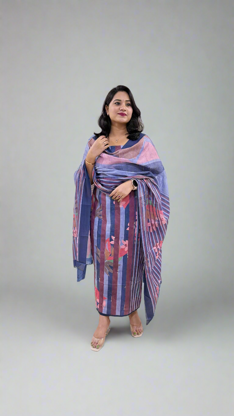 Women’s Pashmina Twill Suit Set with Digital Print and Handwork – Winter Wear with Dupatta