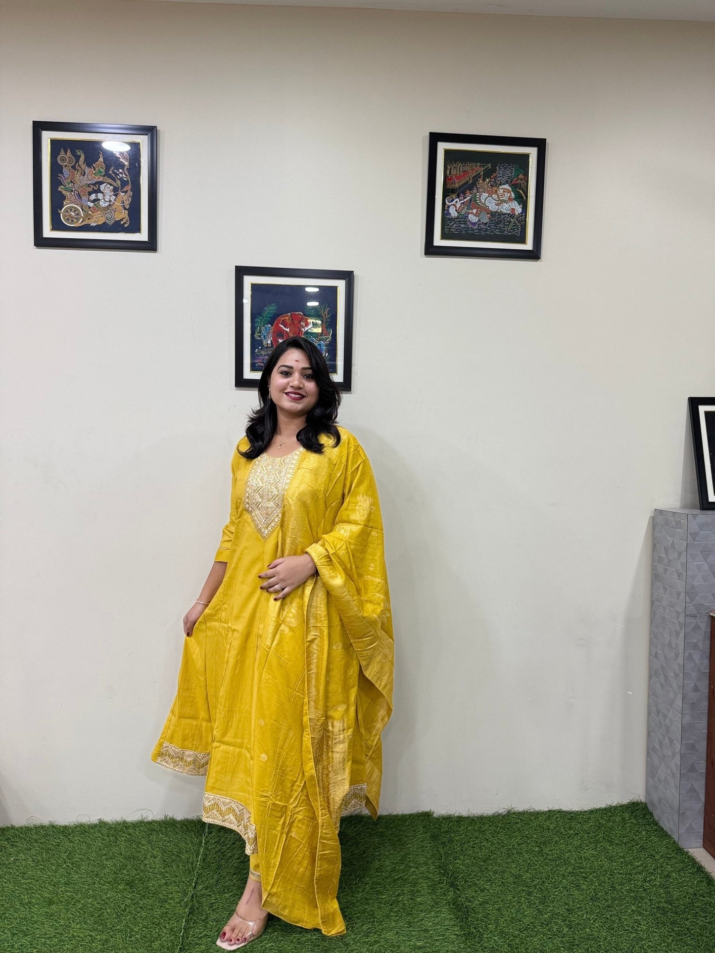 Nikhar – 3 - Piece Anarkali Set with Work Concept - Mani's Fashions