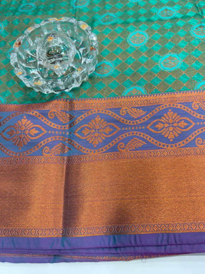 Soft Silk Saree with Traditional Zari Border and All-Over Weaving Design for Women