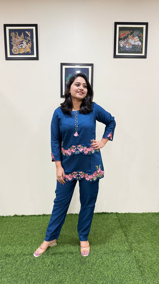 Women's Viscose Latex Co-ord Set in Trendy Solid Design – Sizes XL to 3XL