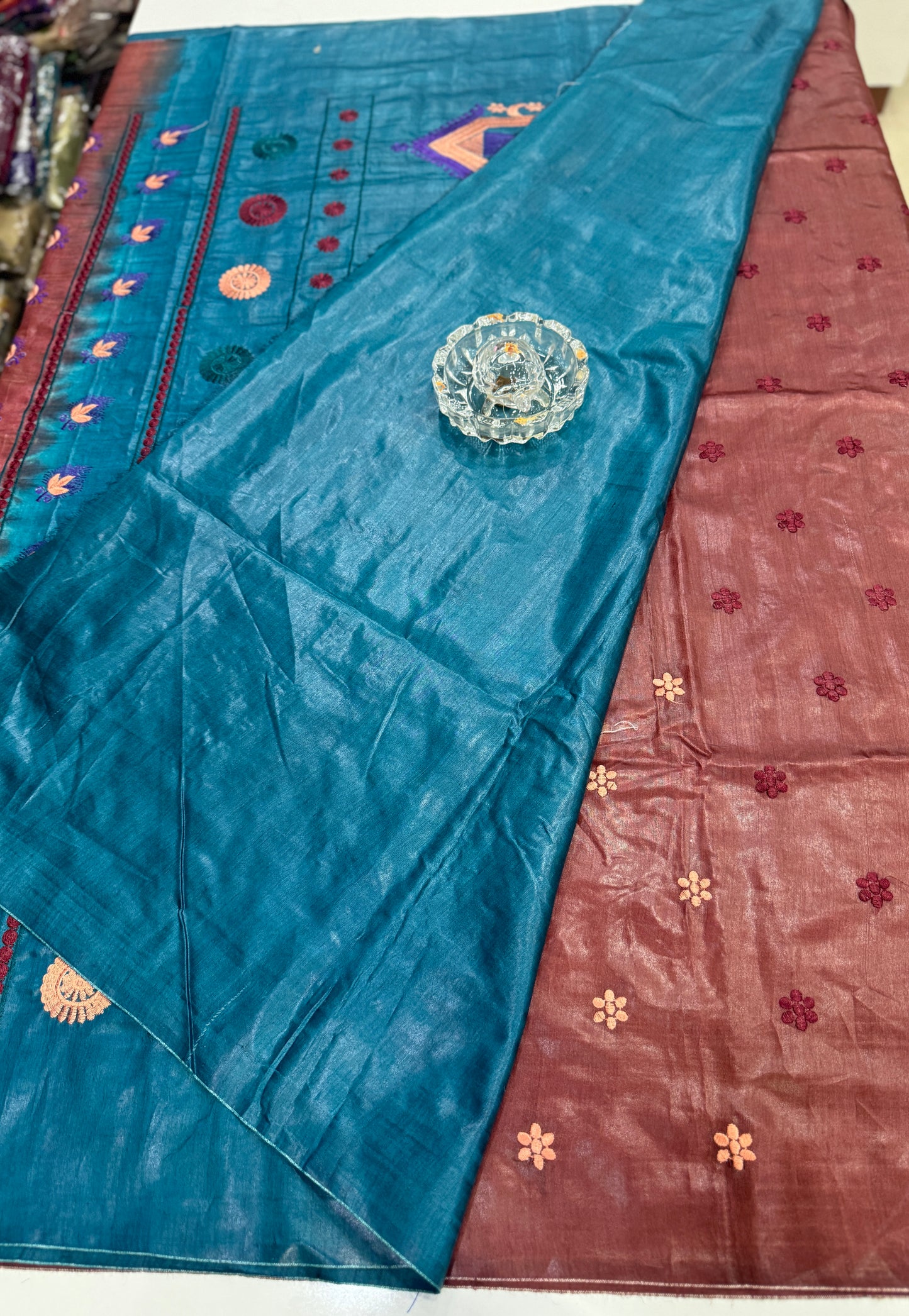 Pure Tussar Munga Silk Saree with Dolabadi Embroidery Work – Silk Mark Certified Handloom Saree