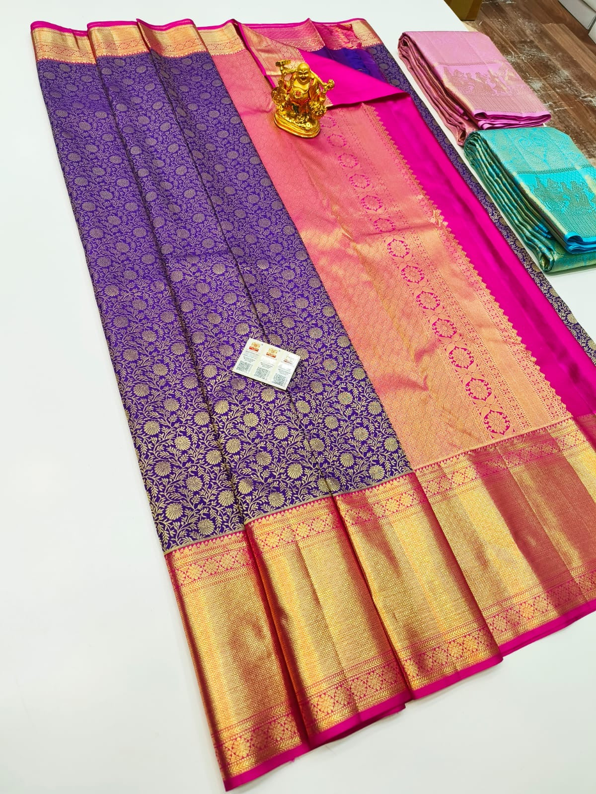 Pure Kanchipuram Wedding Silk Saree for Women – Handwoven with Zari Work, Bridal Special