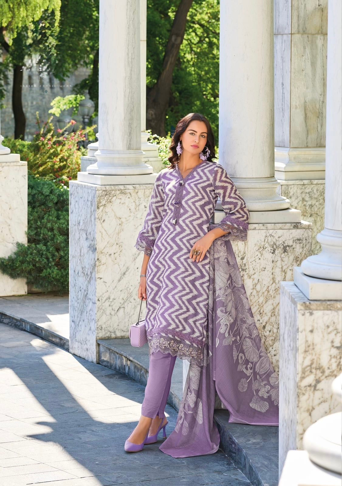 Pure Linen Kurti Pant Set with Zari Digital Print Dupatta – Pakistani Style Women’s Ethnic Wear