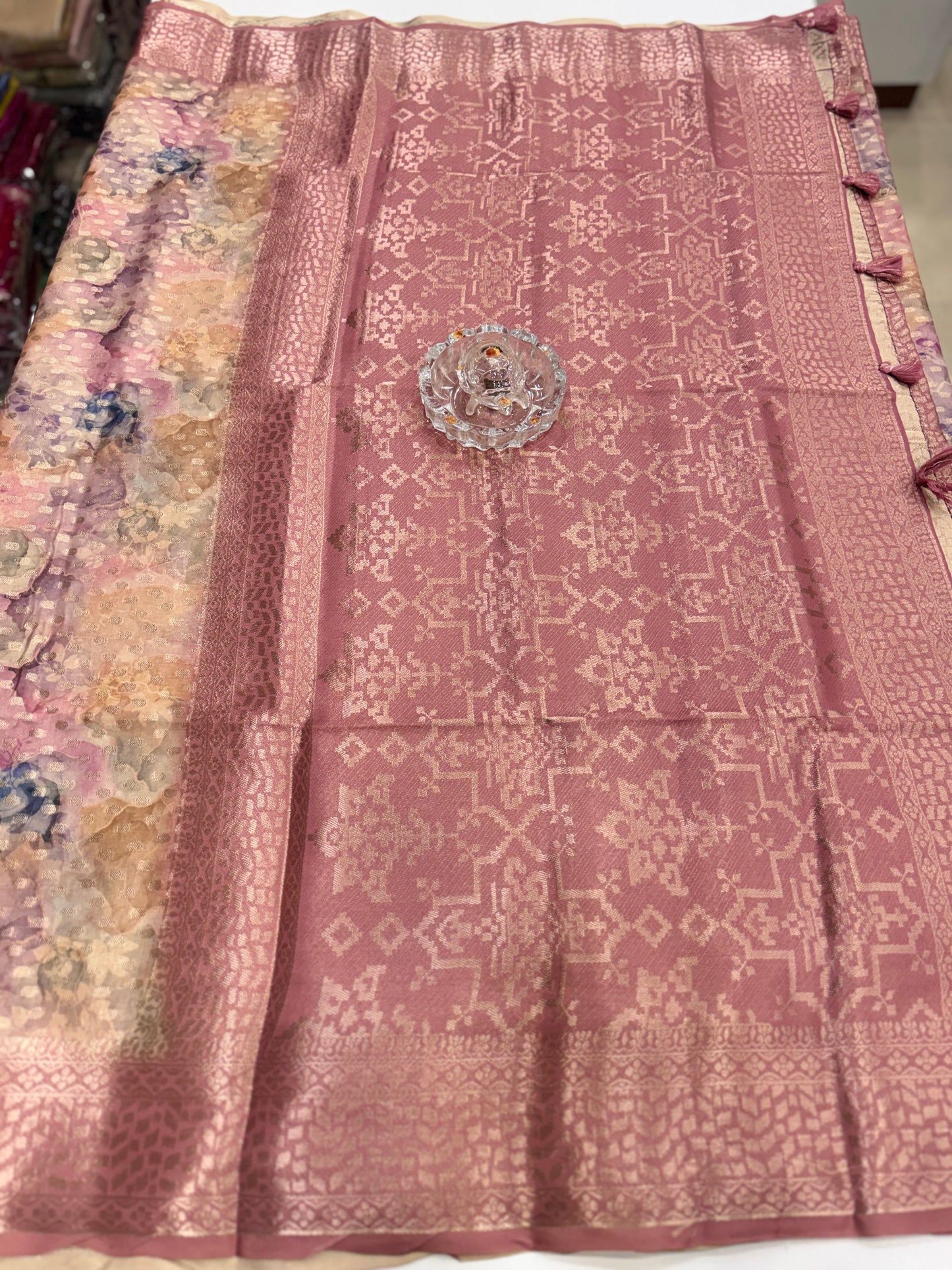 Georgette Silk Butti Saree with Rich Printed Pallu