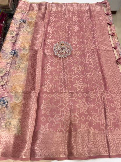 Georgette Silk Butti Saree with Rich Printed Pallu