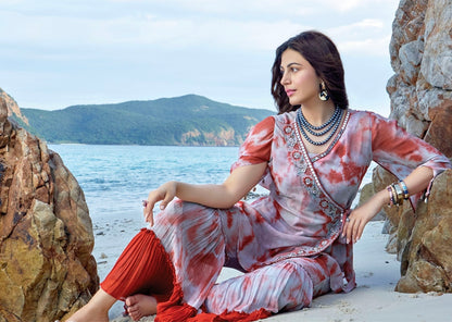 Smokey Designer Dress for Women in Georgette, Chinon & Crepe with Handwork and Tie-Dye Finish