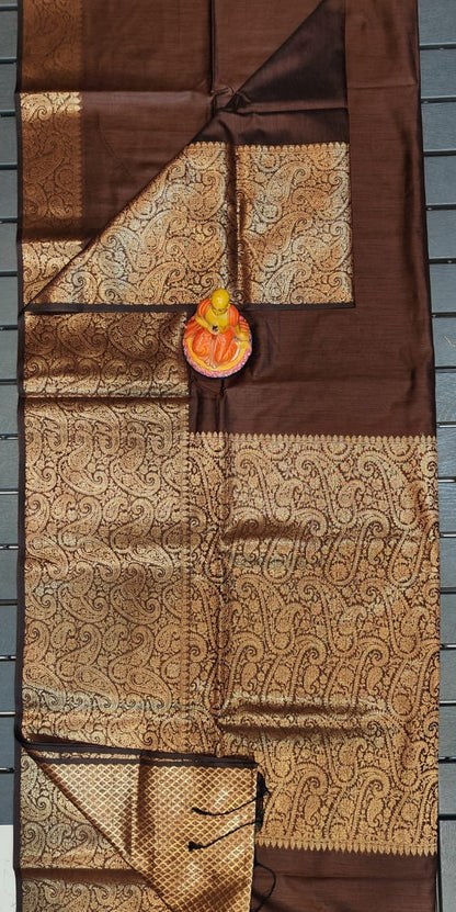 Pure Muga Cotton Mohapar Saree with Brocade Blouse Piece for Women – Soft Draping Fabric