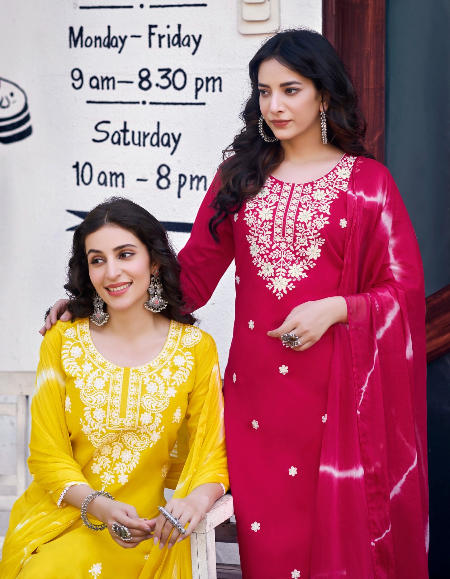 Pure Cotton Kurti Pant Set with Dupatta & Embroidery Work – Sizes L to 3XL