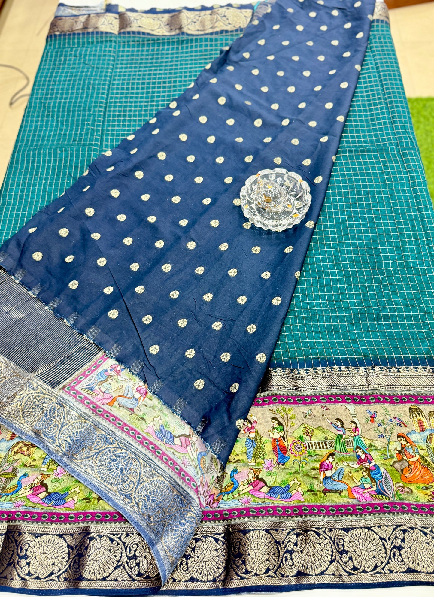 Russian Bentex Border Chittpallu Viscose Crepe Silk Saree with Zari Weaving – Festive Wear