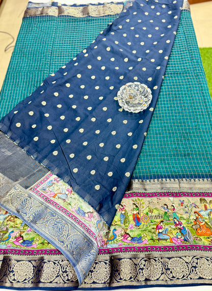 Russian Bentex Border Chittpallu Viscose Crepe Silk Saree with Zari Weaving – Festive Wear