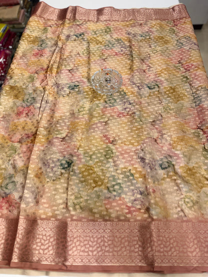 Georgette Silk Butti Saree with Rich Printed Pallu