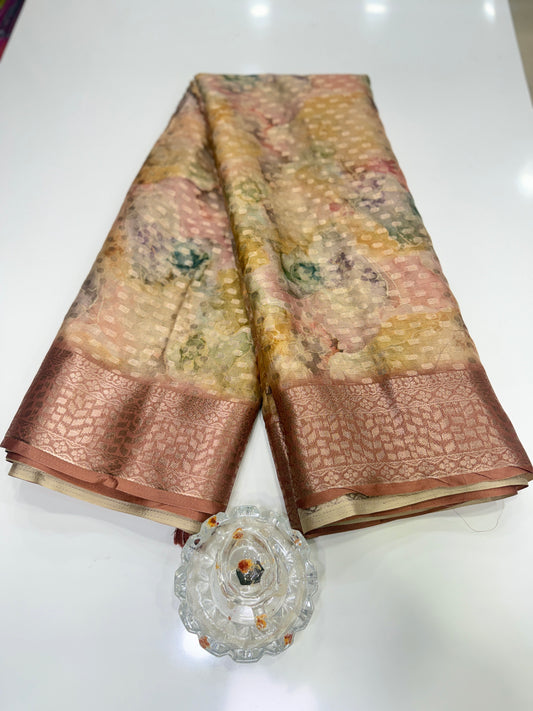 Georgette Silk Butti Saree with Rich Printed Pallu