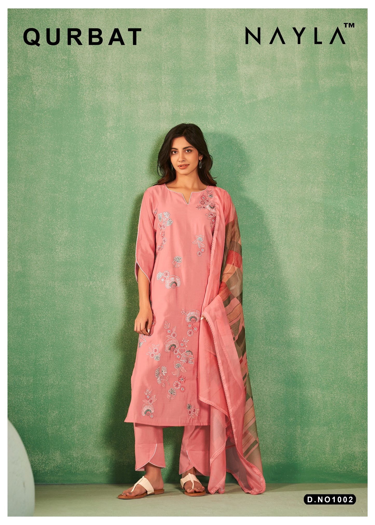 Viscose Silk Kurta Pant Dupatta Set with Printed Lace Dupatta and Mul Cotton Inner – Sizes M to XXL