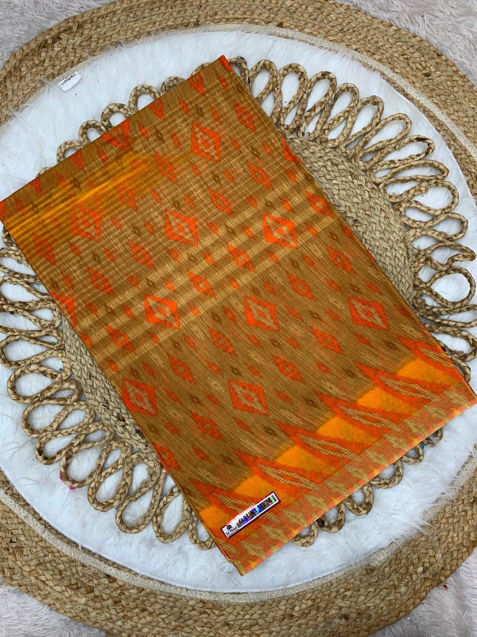 Pure Suti Cotton Saree with Traditional Batik Print – Chikko Tone and Multiple Colour Options