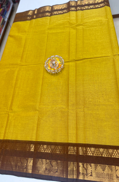 Chettinad Pure Cotton Saree with Zari Border – 80 Count, 20 Colours, 5.5m Length